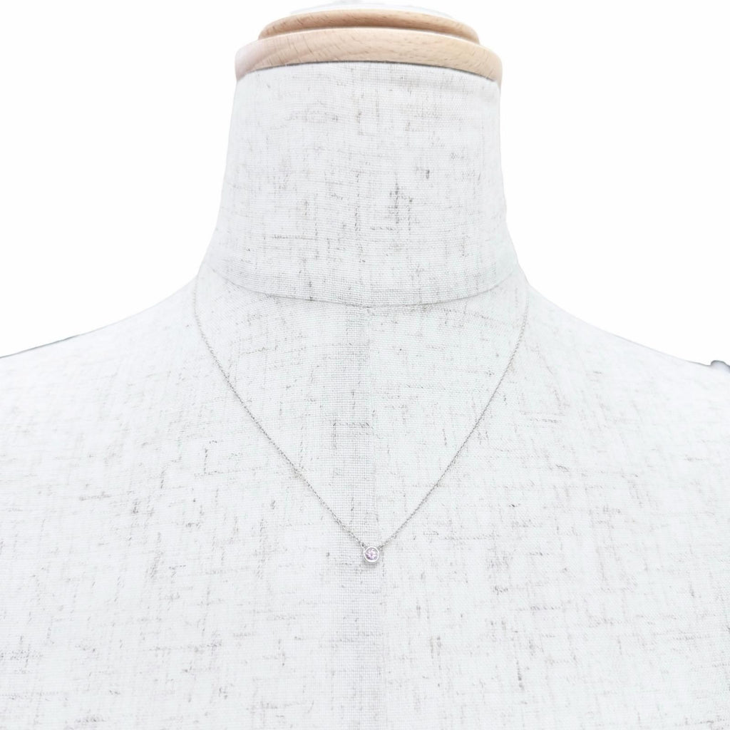 TIFFANY & Co. By the Yard Pink Sapphire Pendant Necklace SV925 Silver