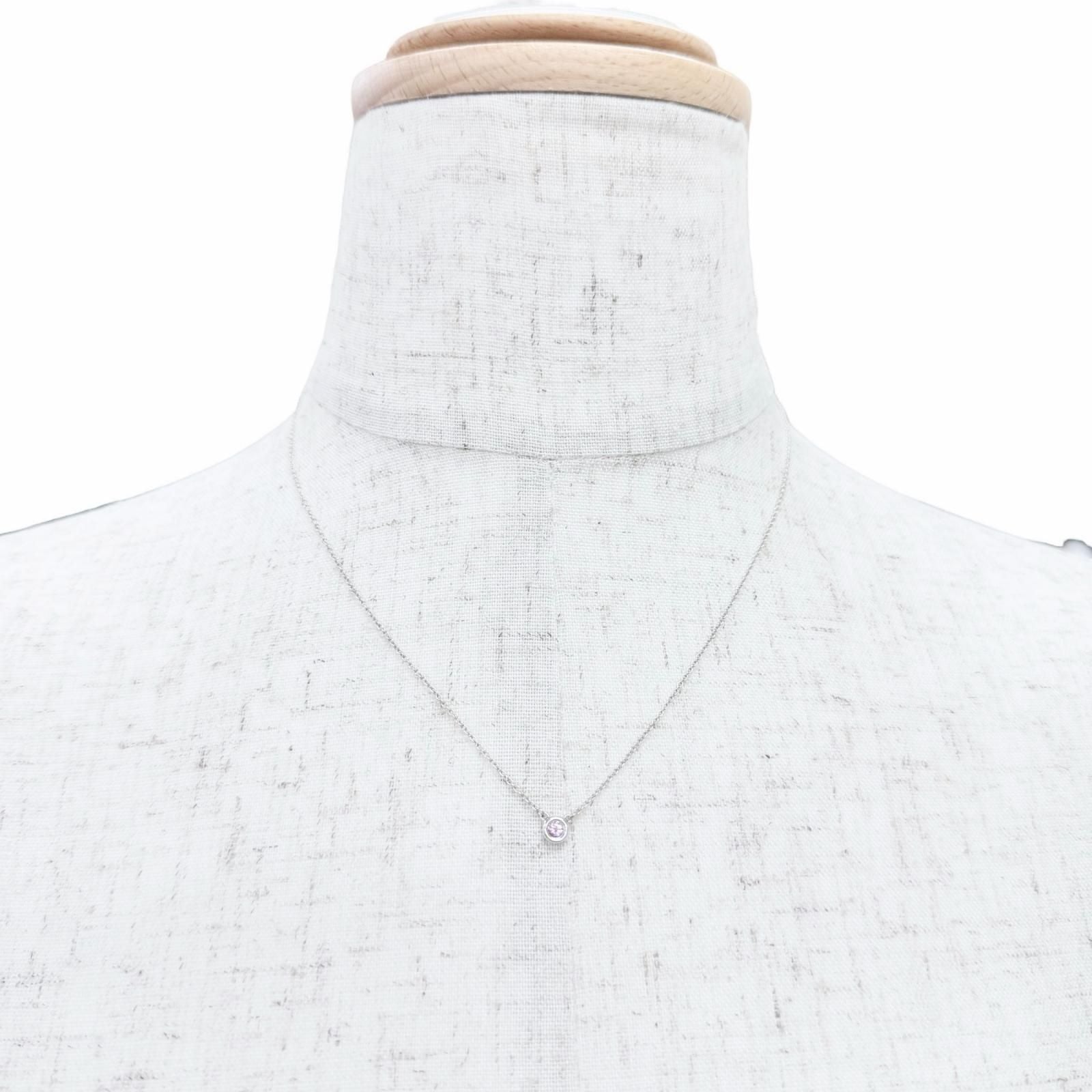 TIFFANY & Co. By the Yard Pink Sapphire Pendant Necklace SV925 Silver