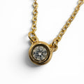 TIFFANY & Co. Elsa Peretti Diamond by the Yard Single Diamond 0.12ct Pendant Necklace 750 Yellow Gold (18K YG)