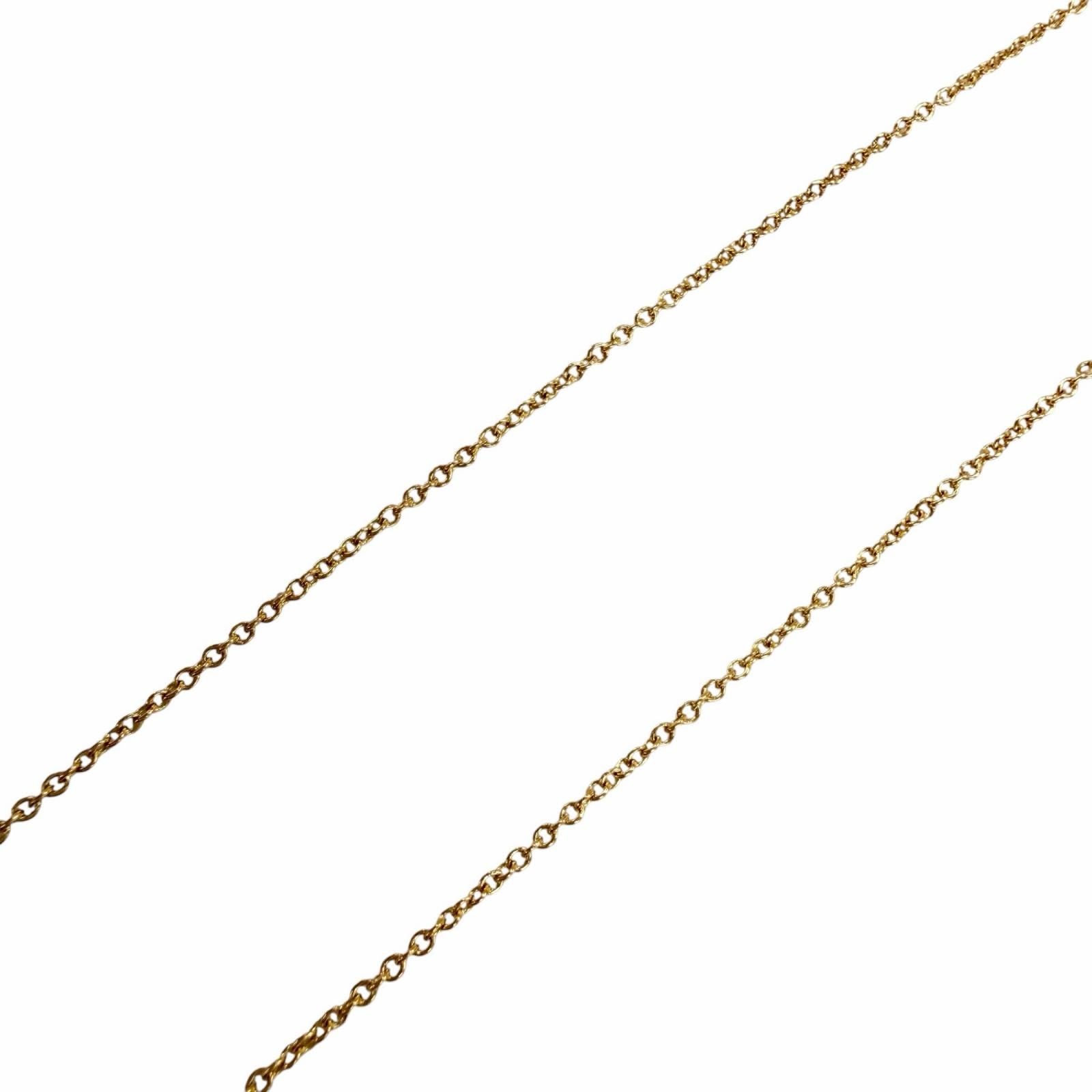 TIFFANY & Co. Elsa Peretti Diamond by the Yard Single Diamond 0.12ct Pendant Necklace 750 Yellow Gold (18K YG)