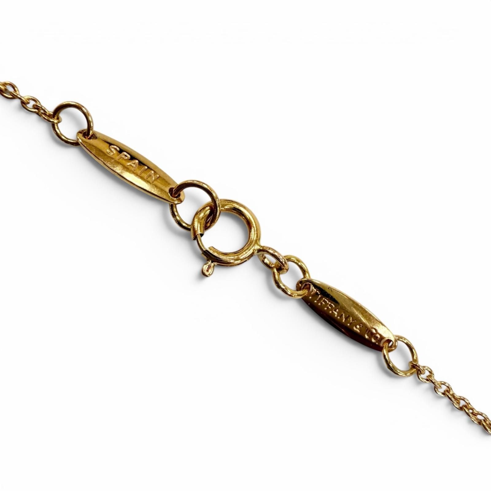 TIFFANY & Co. Elsa Peretti Diamond by the Yard Single Diamond 0.12ct Pendant Necklace 750 Yellow Gold (18K YG)