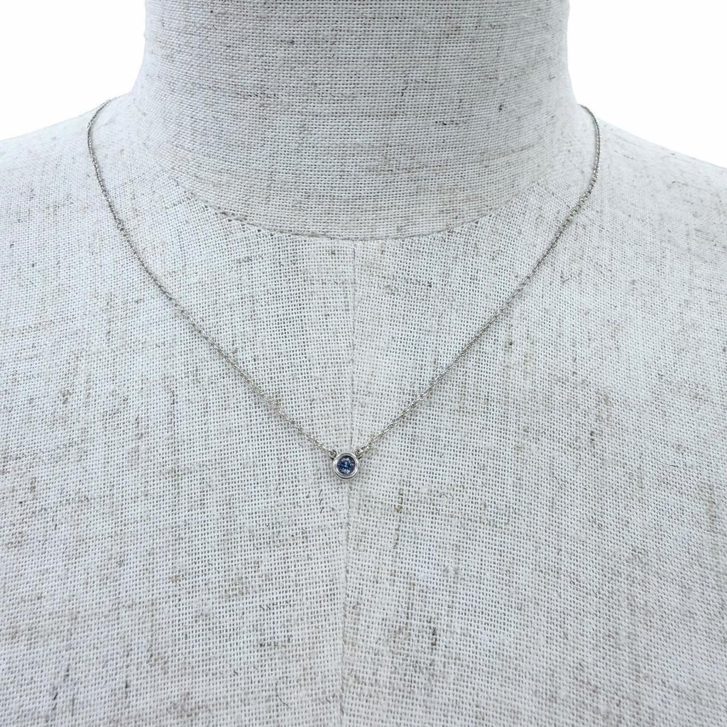 TIFFANY & Co. Elsa Peretti Color by the Yard Tanzanite Pendant Necklace AG925 Silver