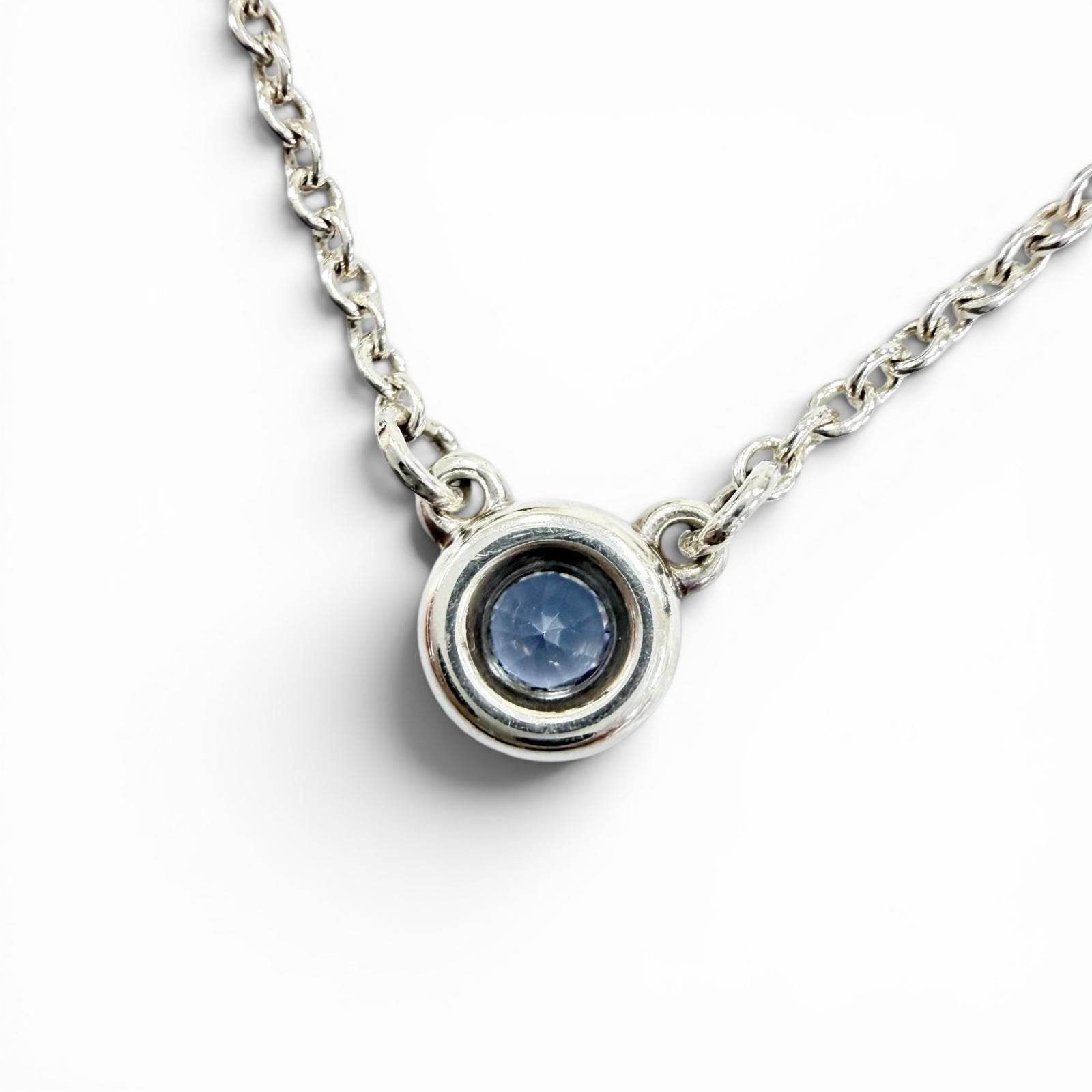 TIFFANY & Co. Elsa Peretti Color by the Yard Tanzanite Pendant Necklace AG925 Silver