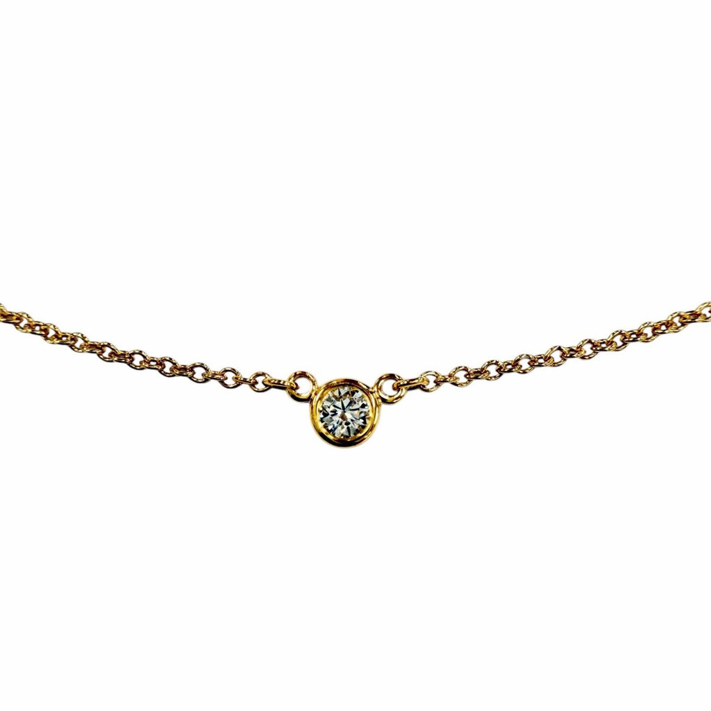 TIFFANY & Co. Elsa Peretti By the Yard 1P Diamond 0.03ct Necklace 750 Yellow Gold (18K YG)
