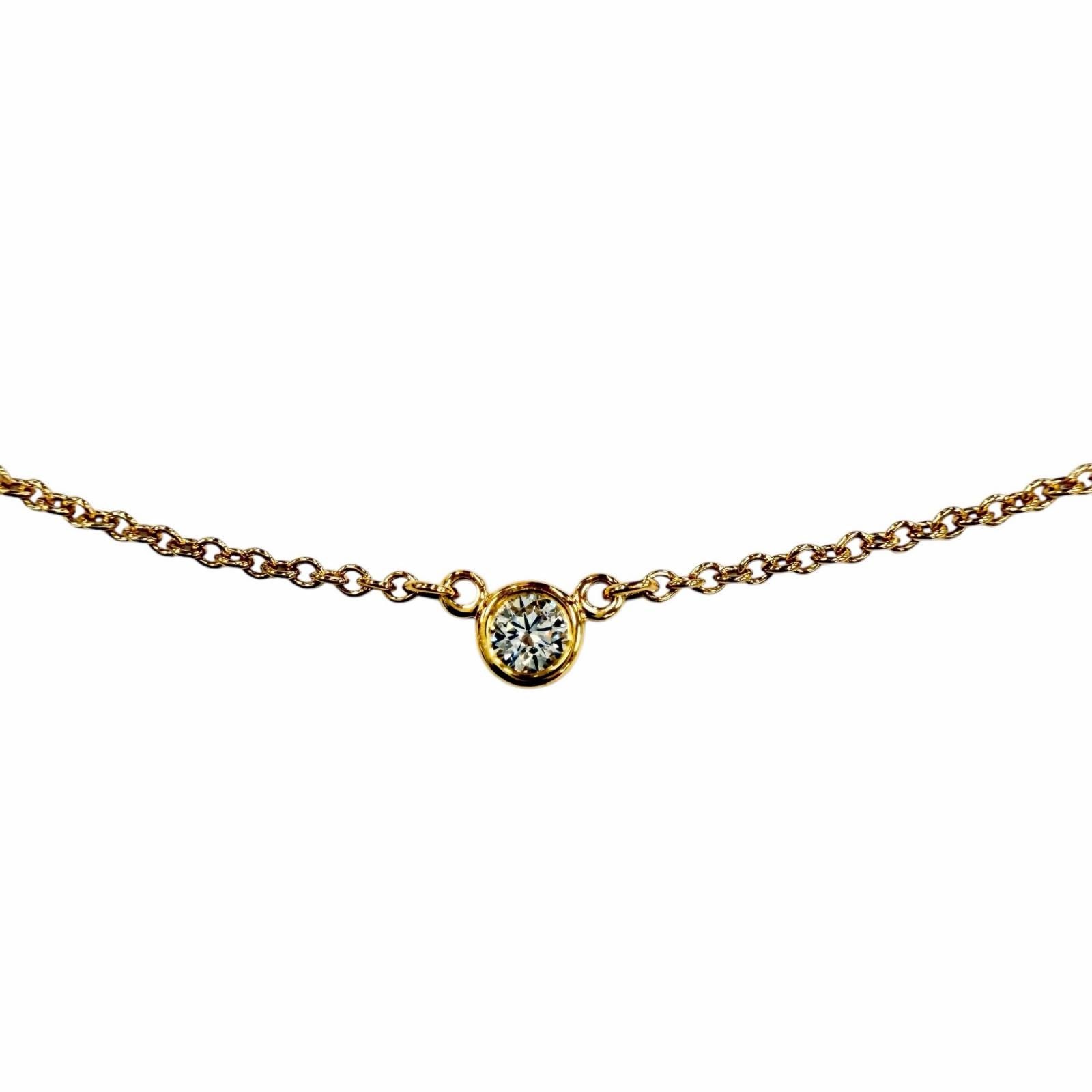 TIFFANY & Co. Elsa Peretti By the Yard 1P Diamond 0.03ct Necklace 750 Yellow Gold (18K YG)
