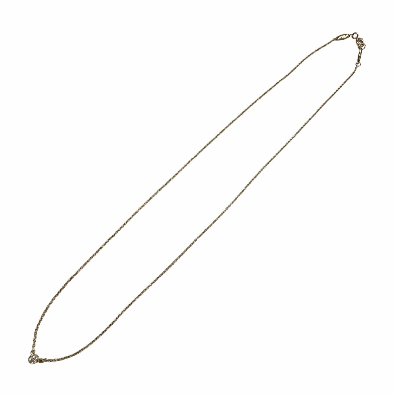 TIFFANY & Co. Elsa Peretti By the Yard 1P Diamond 0.03ct Necklace 750 Yellow Gold (18K YG)