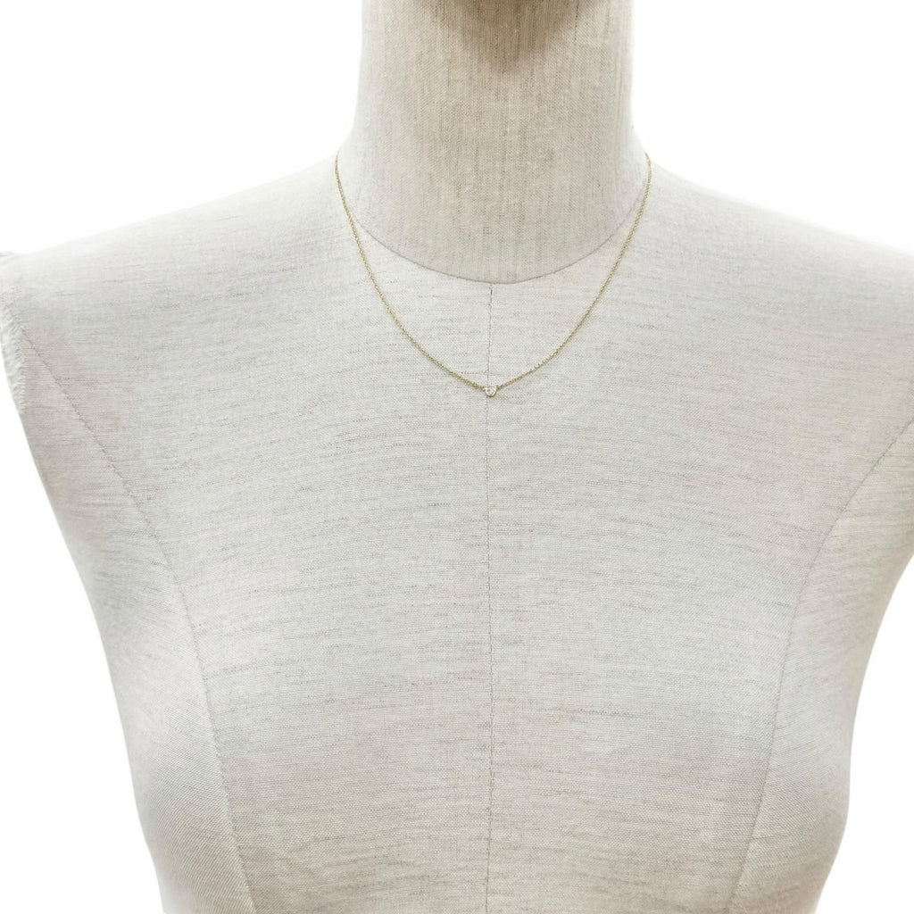 TIFFANY & Co. Elsa Peretti By the Yard 1P Diamond 0.03ct Necklace 750 Yellow Gold (18K YG)