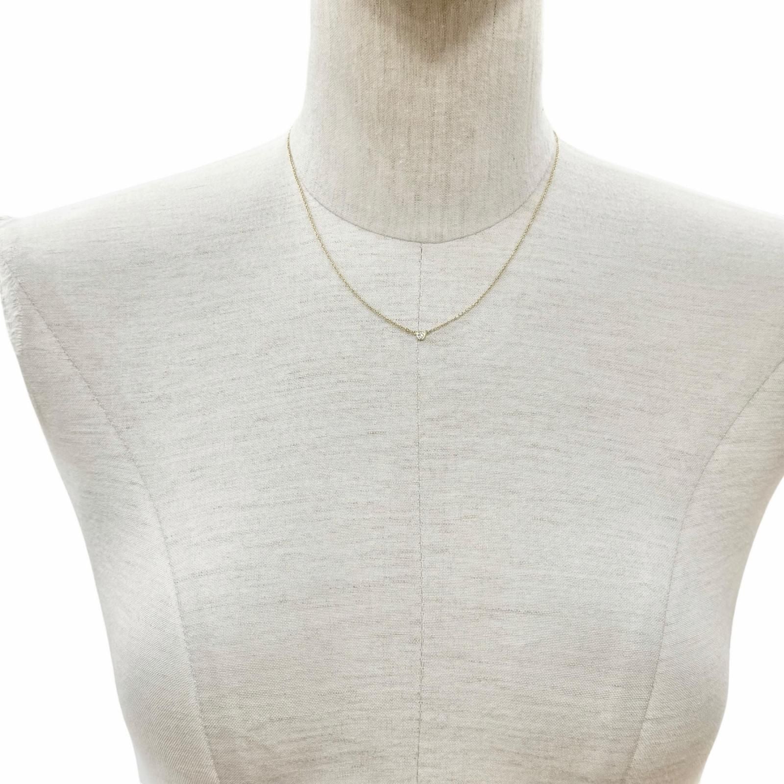 TIFFANY & Co. Elsa Peretti By the Yard 1P Diamond 0.03ct Necklace 750 Yellow Gold (18K YG)