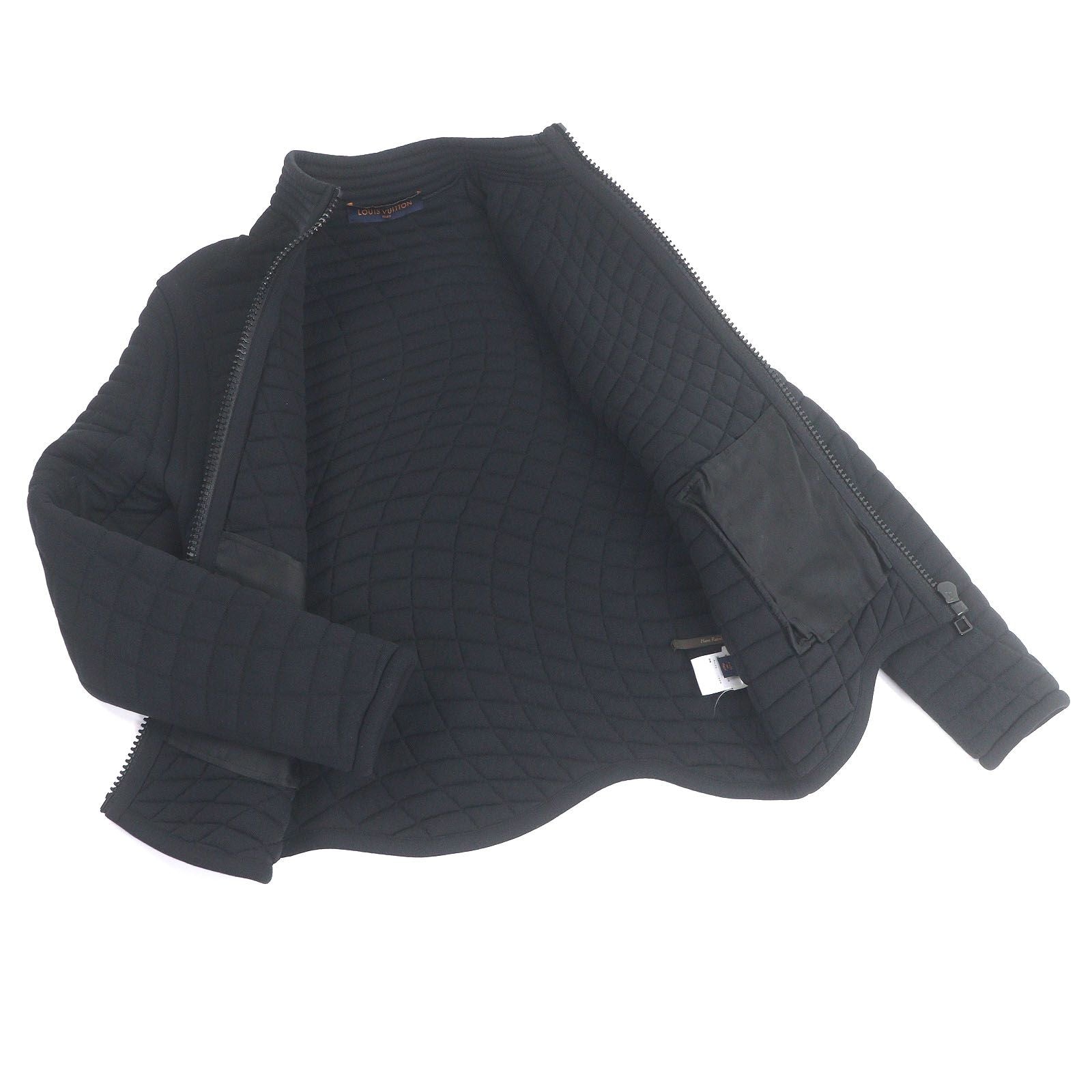 LOUIS VUITTON Plain Rainbow Zip-Up Quilted Jacket Blouson Black