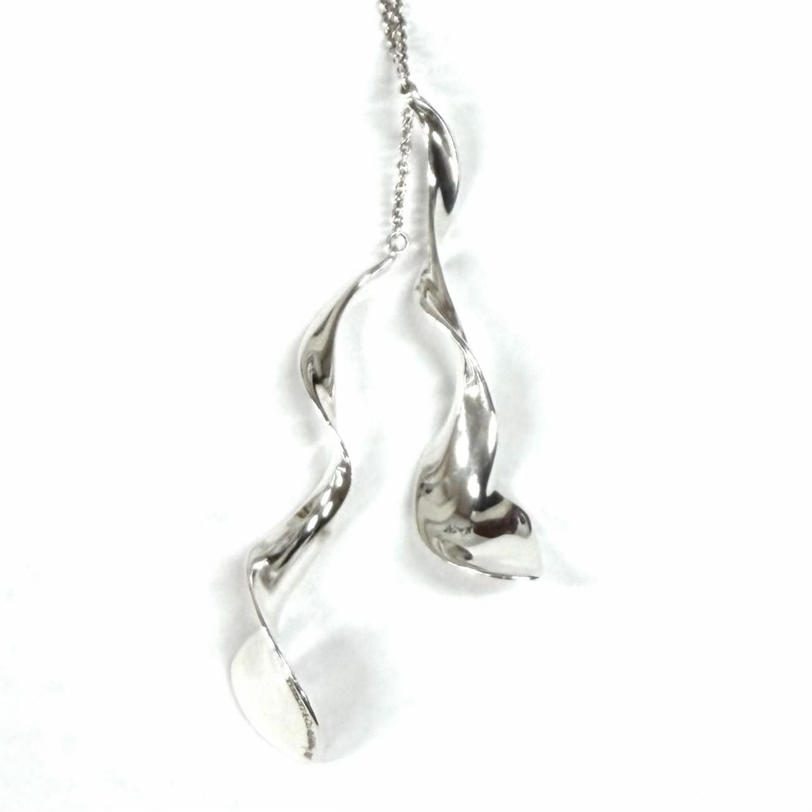 TIFFANY & Co. Frank Gehry Double Orchid Drop Necklace SV925 Silver
