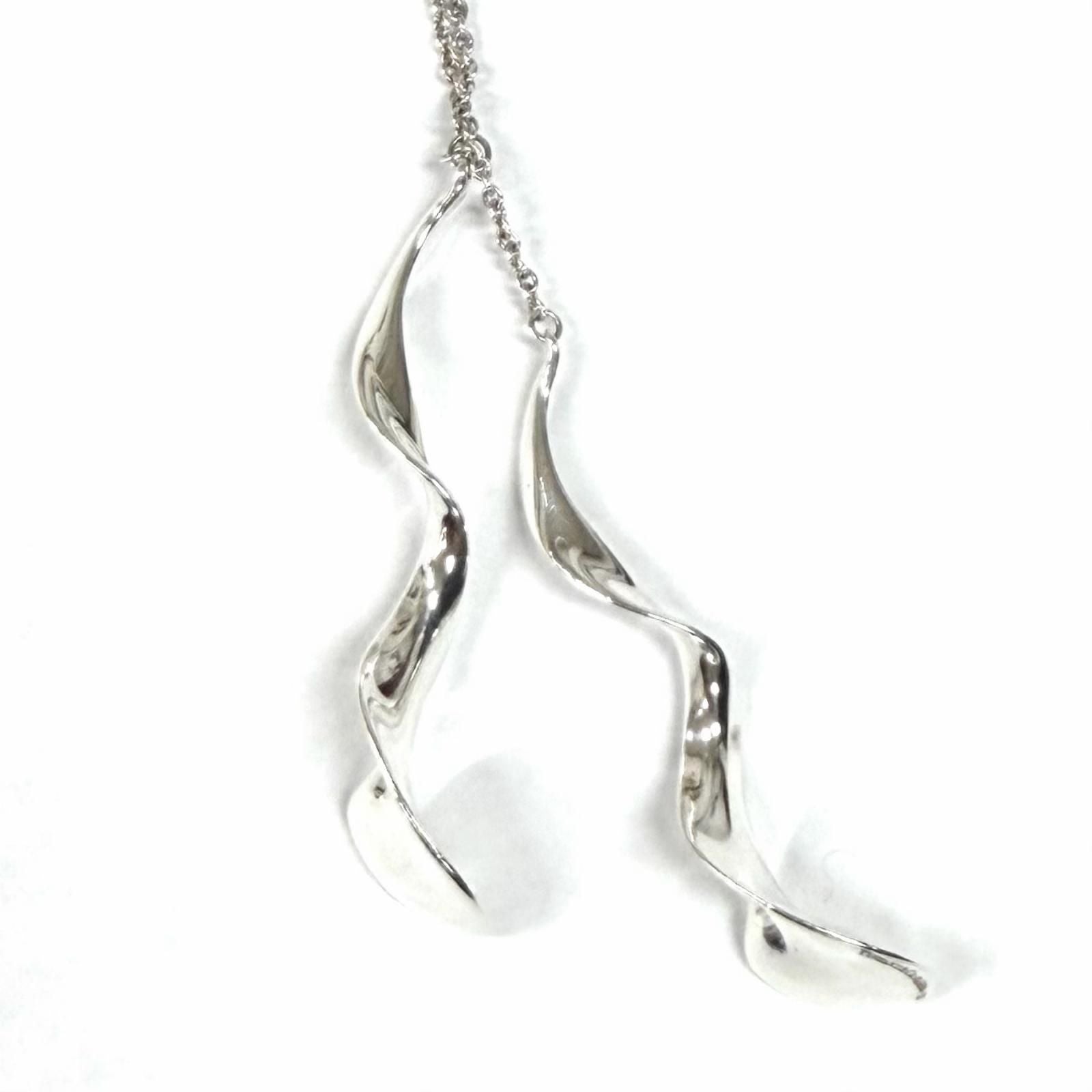 TIFFANY & Co. Frank Gehry Double Orchid Drop Necklace SV925 Silver