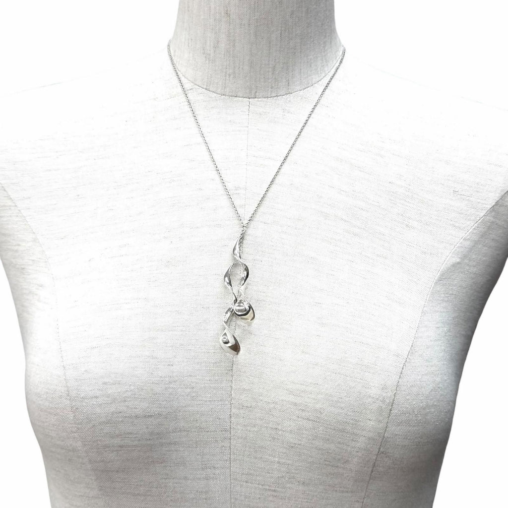 TIFFANY & Co. Frank Gehry Double Orchid Drop Necklace SV925 Silver