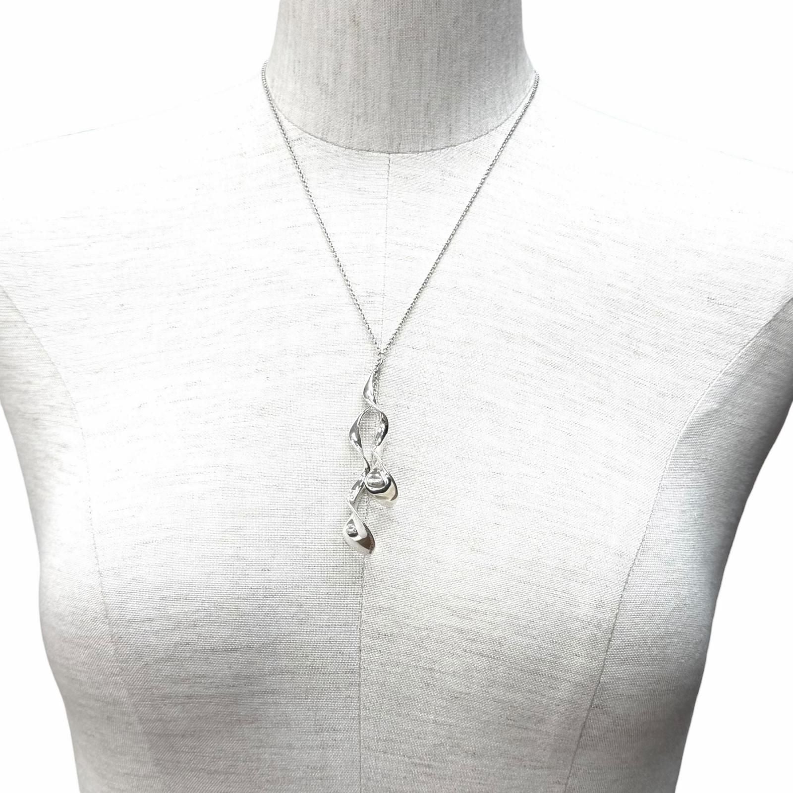 TIFFANY & Co. Frank Gehry Double Orchid Drop Necklace SV925 Silver