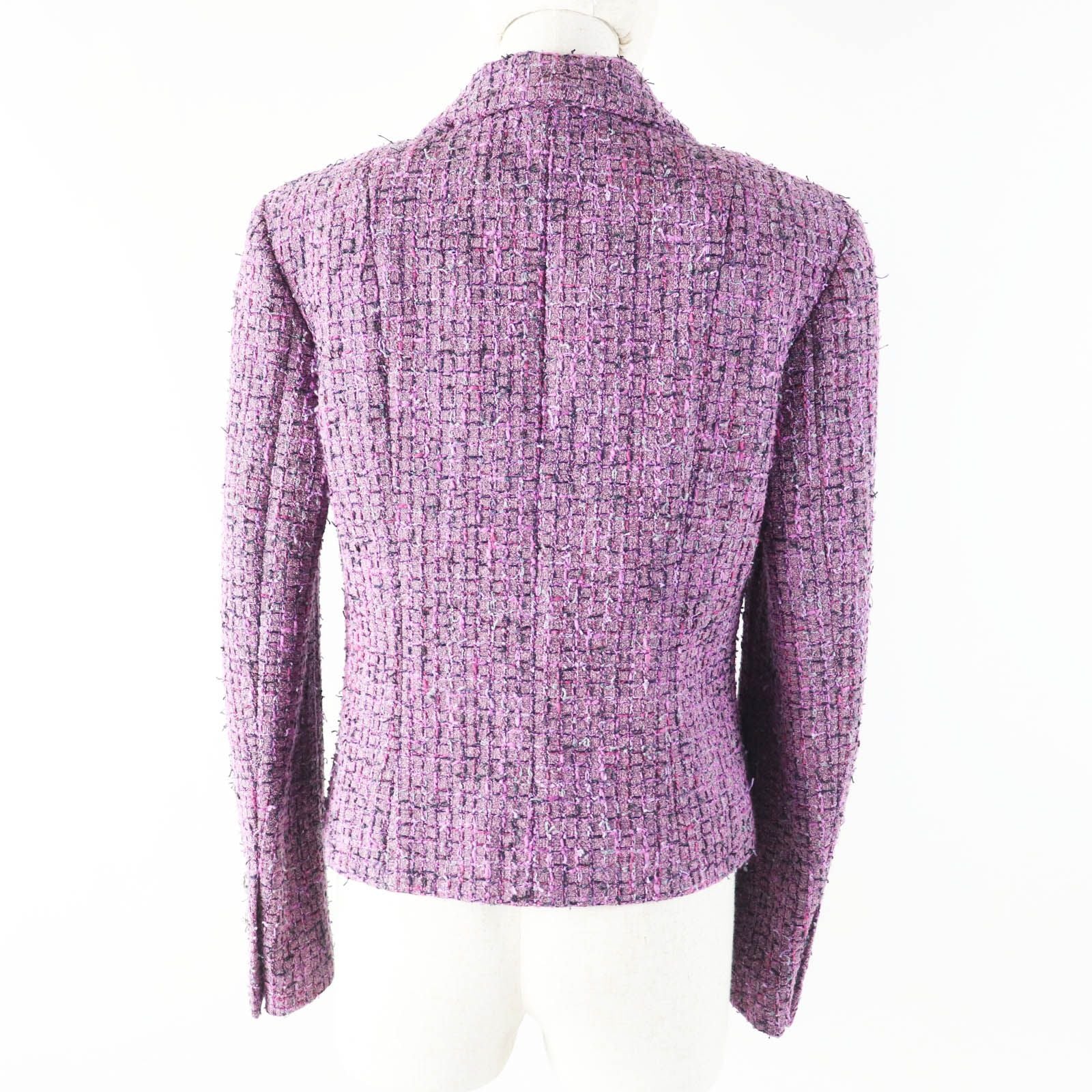 CHANEL 22P Lion Button Tweed Jacket Purple