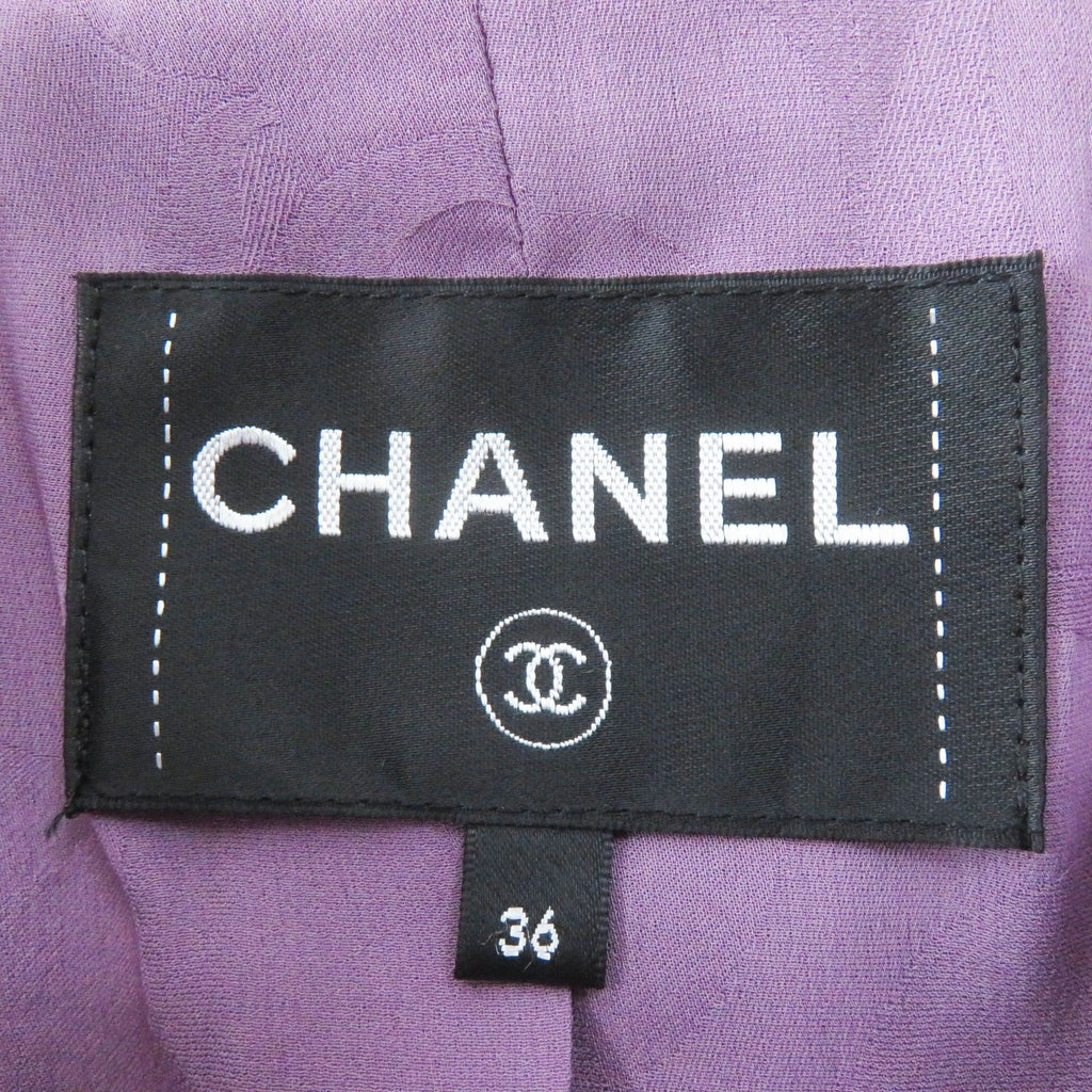 CHANEL 22P Lion Button Tweed Jacket Purple