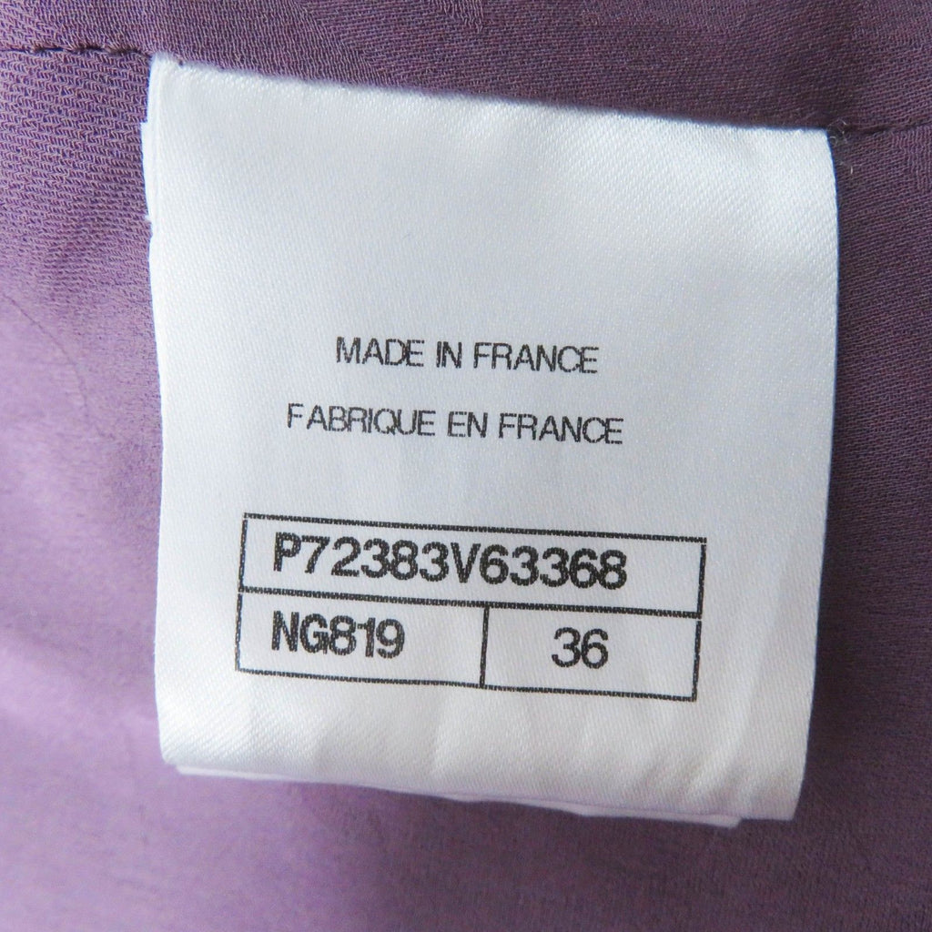 CHANEL 22P Lion Button Tweed Jacket Purple