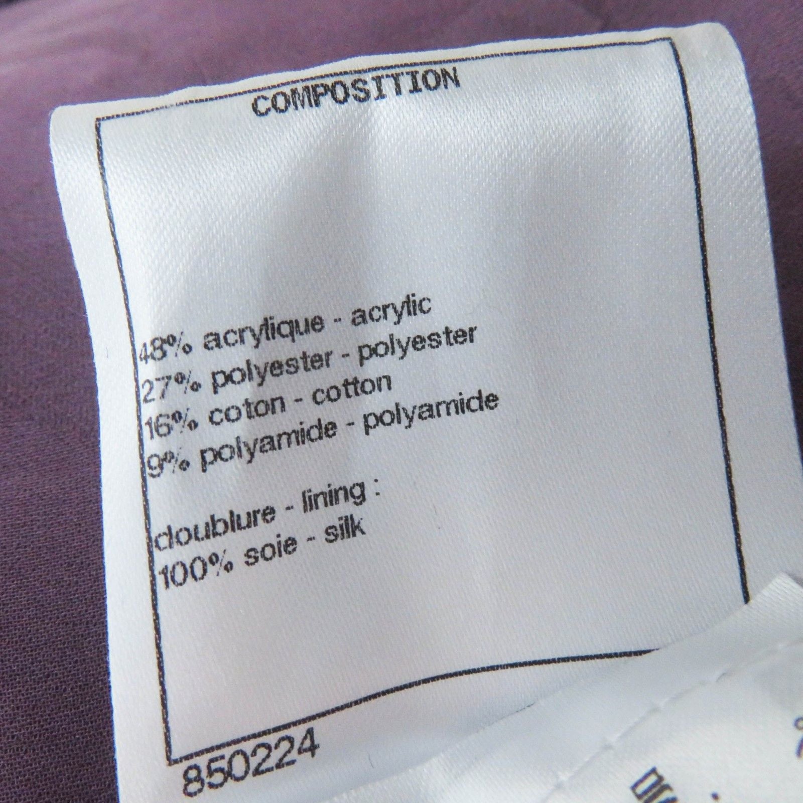 CHANEL 22P Lion Button Tweed Jacket Purple