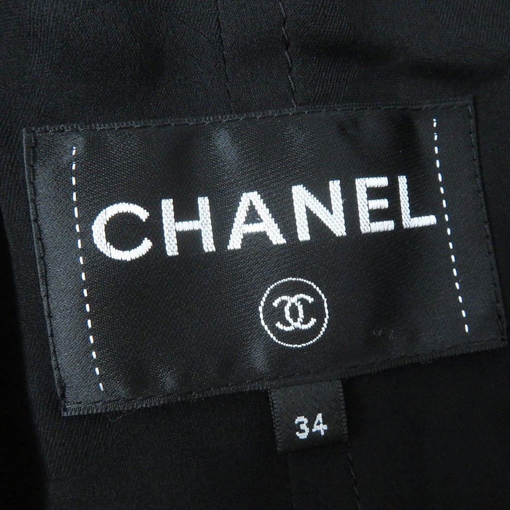 CHANEL 22C ランウェイ ラインストーンCCボタン イリディセント ツイードコート ブラックラメ