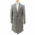 RAF SIMONS 20AW Glen Check Logo Button Single Chester Coat Brown Black Size 46