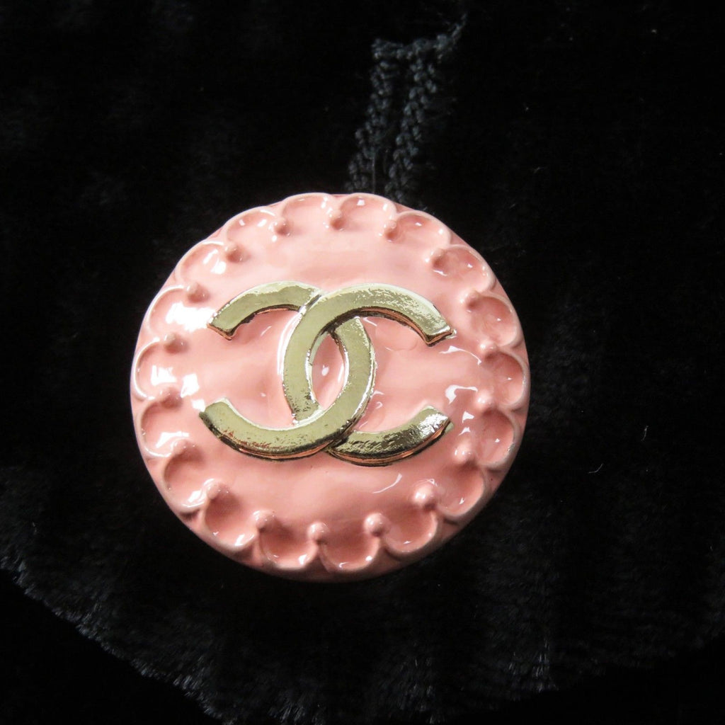 CHANEL 22B Silk Blend CC Button Tweed Velvet Coat Black Pink