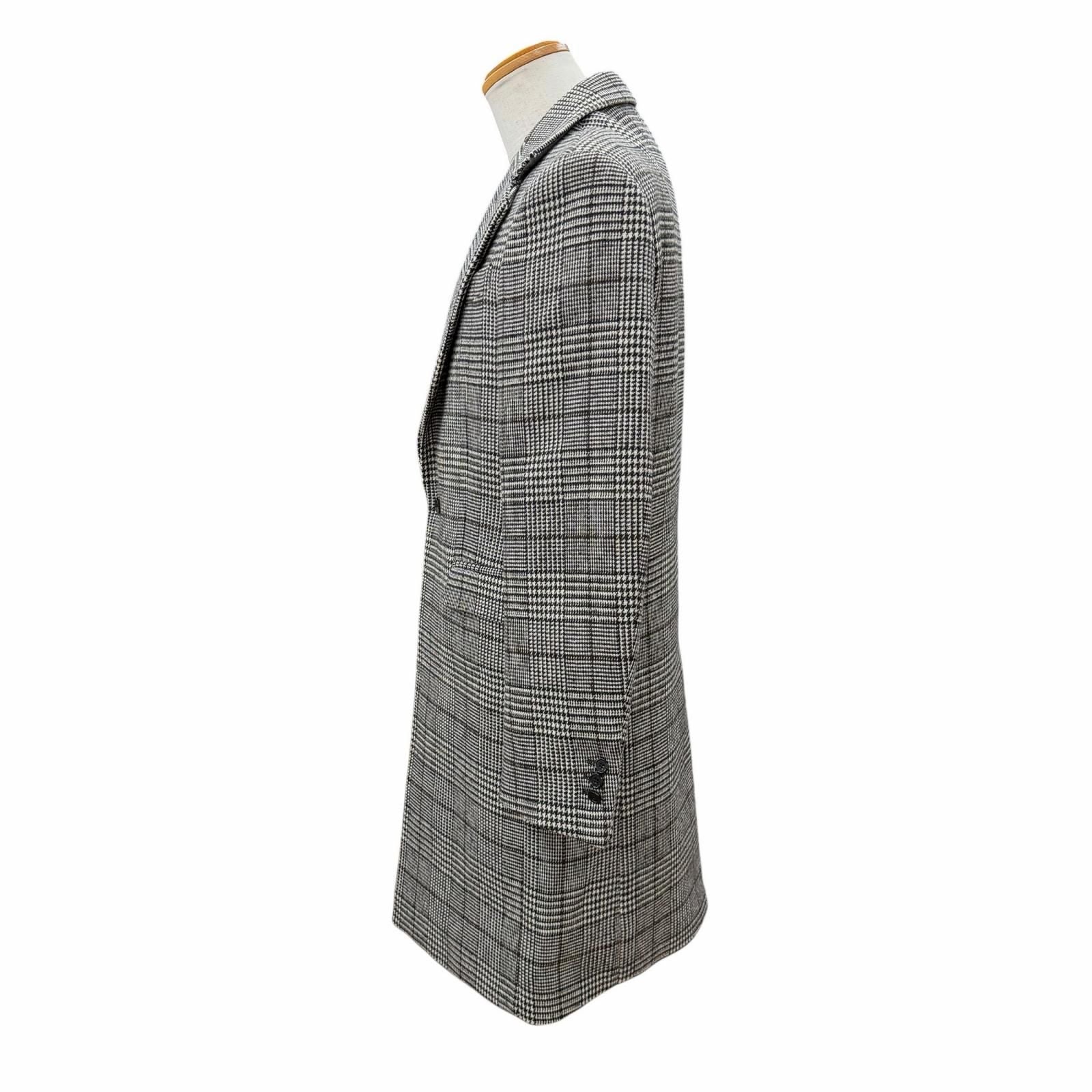 RAF SIMONS 20AW Glen Check Logo Button Single Chester Coat Brown Black Size 46