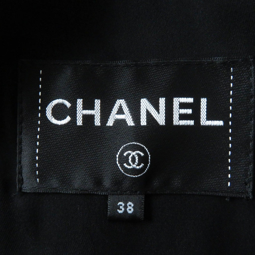 CHANEL 22B Silk Blend CC Button Tweed Velvet Coat Black Pink