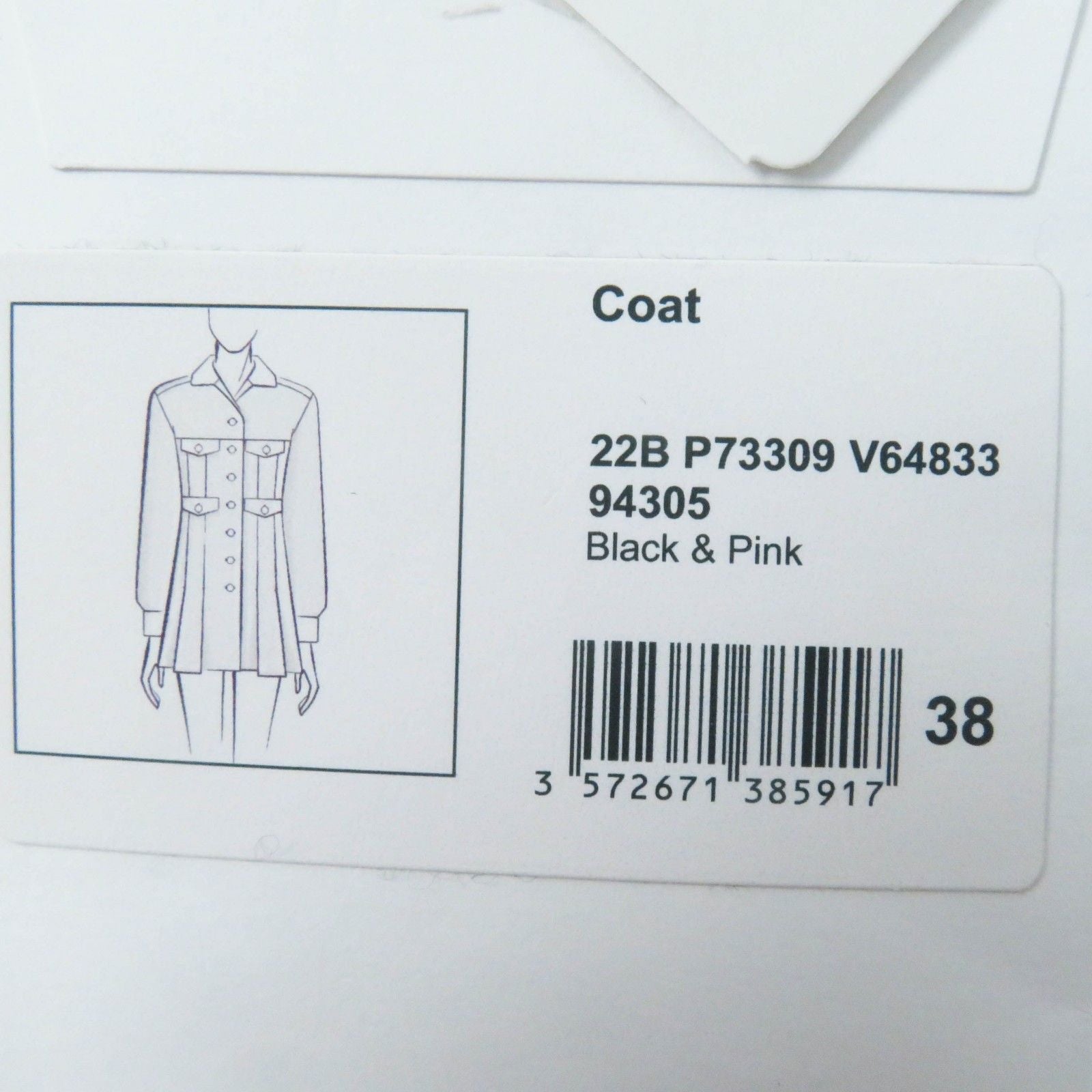 CHANEL 22B Silk Blend CC Button Tweed Velvet Coat Black Pink