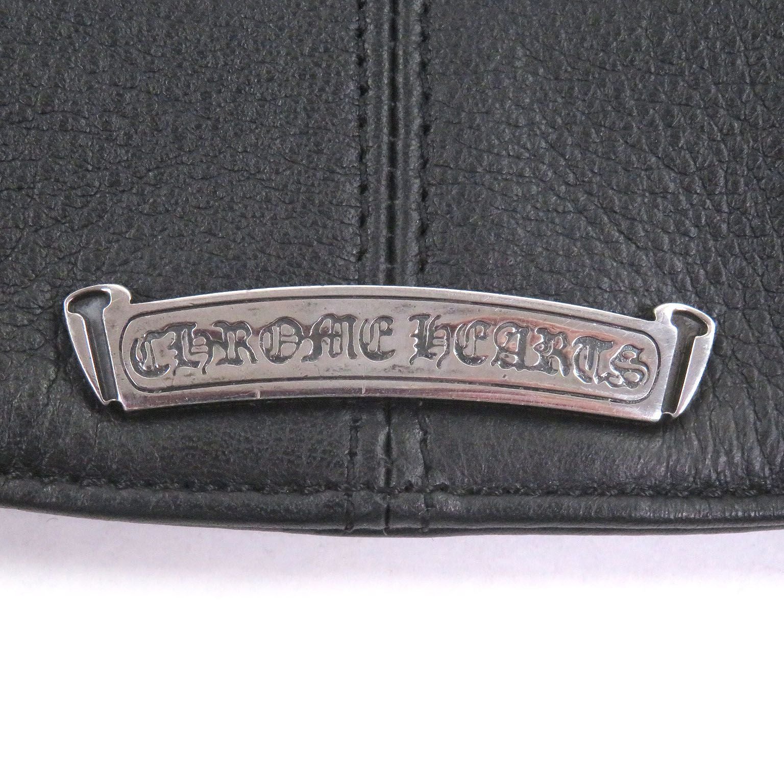 CHROME HEARTS Classic 2B Cross Ball Button Scroll Label Leather Vest Black Size S