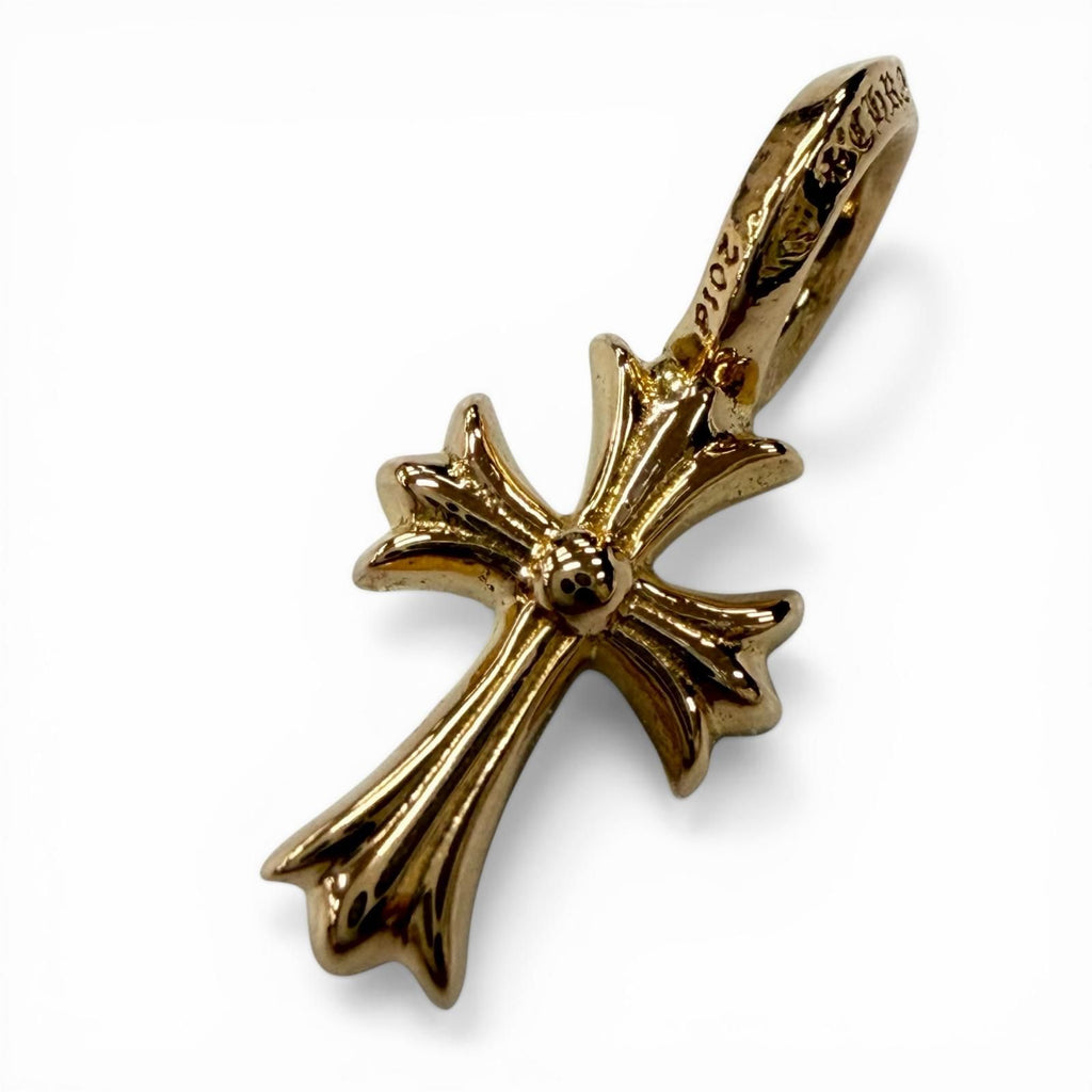 CHROME HEARTS Stack CH Cross V2 22K Gold Charm Pendant Top