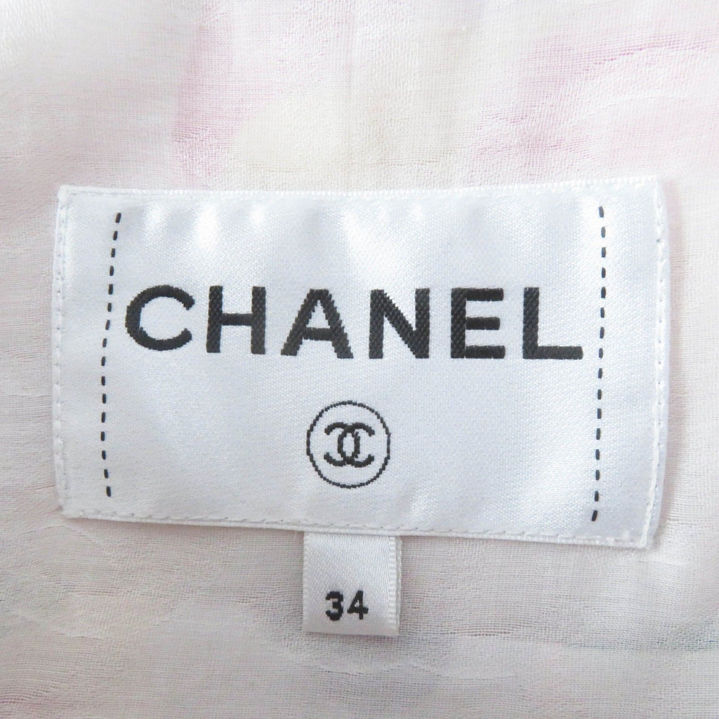 CHANEL 21AW Silk 100% Logo Print Hooded Zip-Up Jacket Blouson