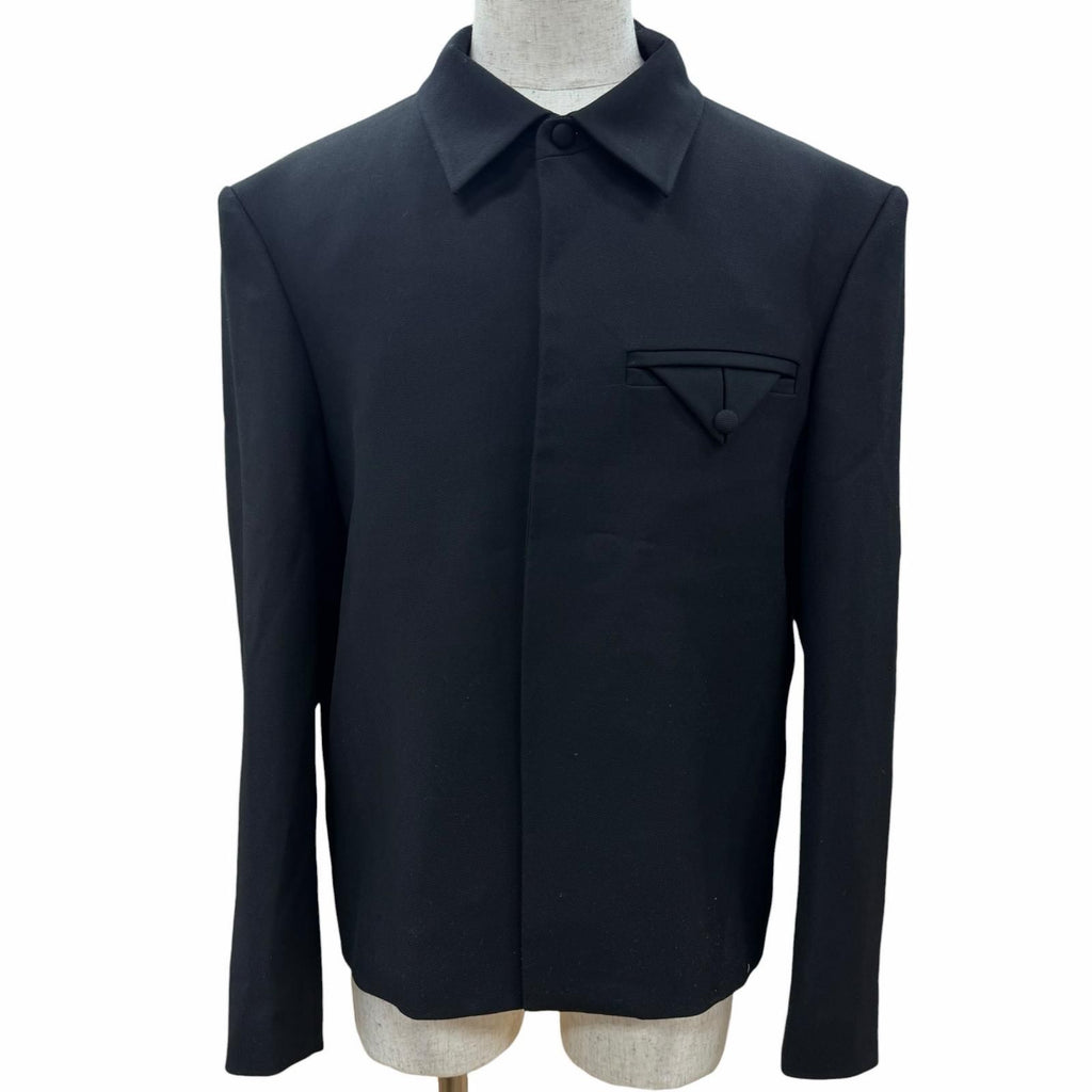 LOUIS VUITTON 24SS Embellished Wool Blouson Jacket Back Bijou Design Black Size 50