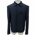 LOUIS VUITTON 24SS Embellished Wool Blouson Jacket Back Bijou Design Black Size 50
