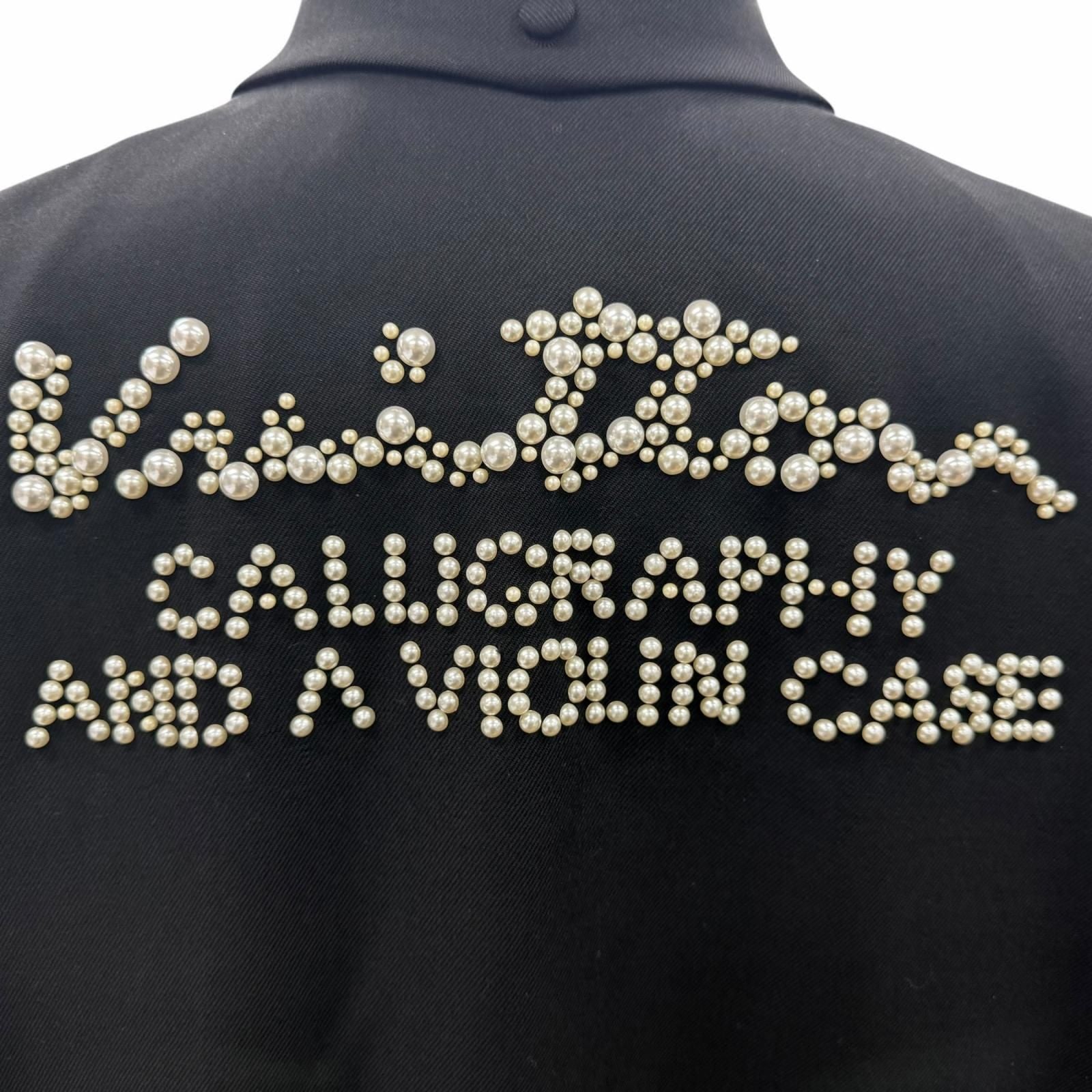 LOUIS VUITTON 24SS Embellished Wool Blouson Jacket Back Bijou Design Black Size 50