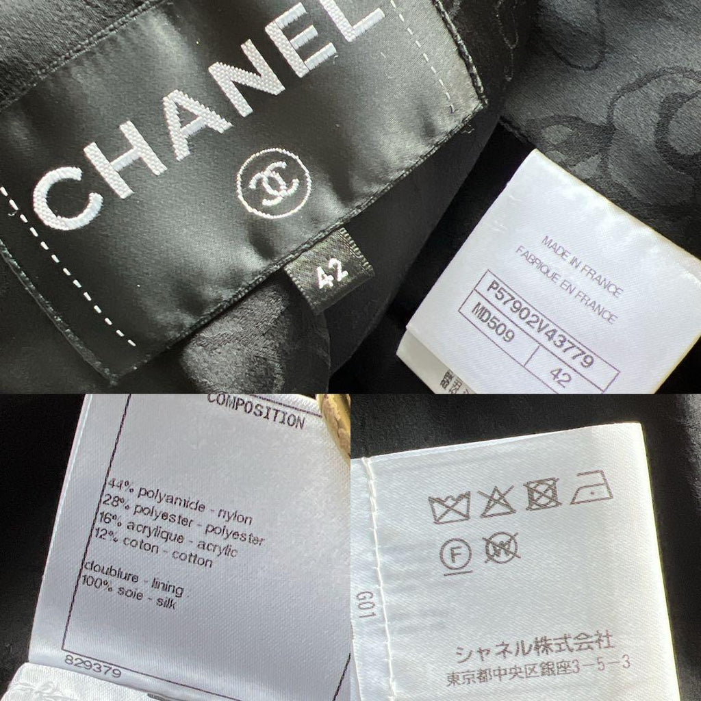 CHANEL Tweed Gripoix Coat One-Piece Jacket