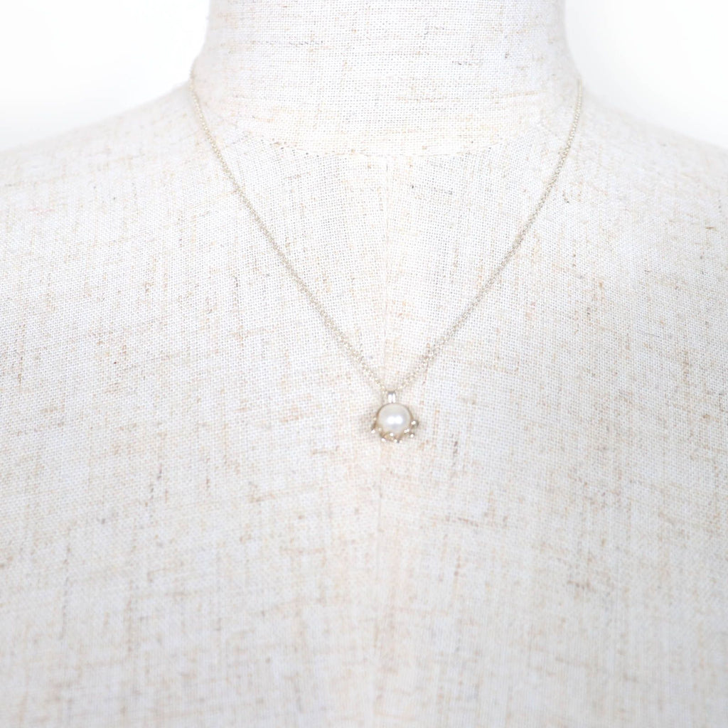 TIFFANY & Co. Paloma Picasso Olive Leaf Pendant Necklace AG925 Silver Pearl