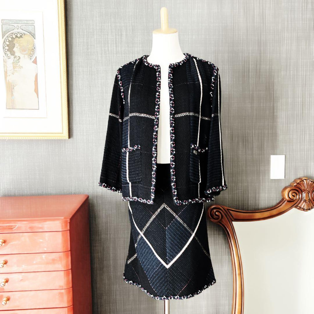 CHANEL Tweed Jacket Suit 3-Piece Set (Jacket, Skirt & Top)