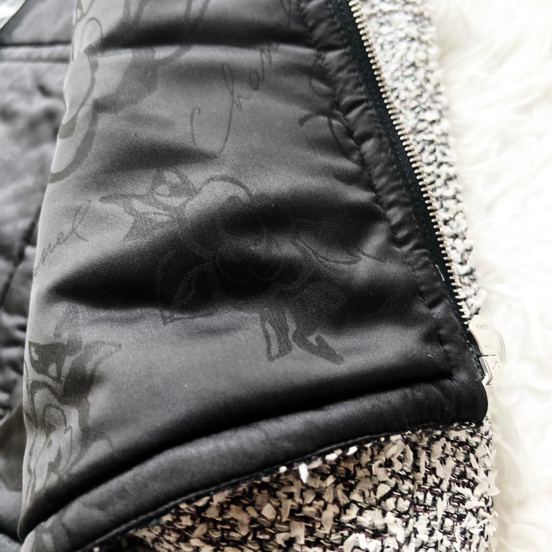 CHANEL Tweed Down Padded Vest Jacket