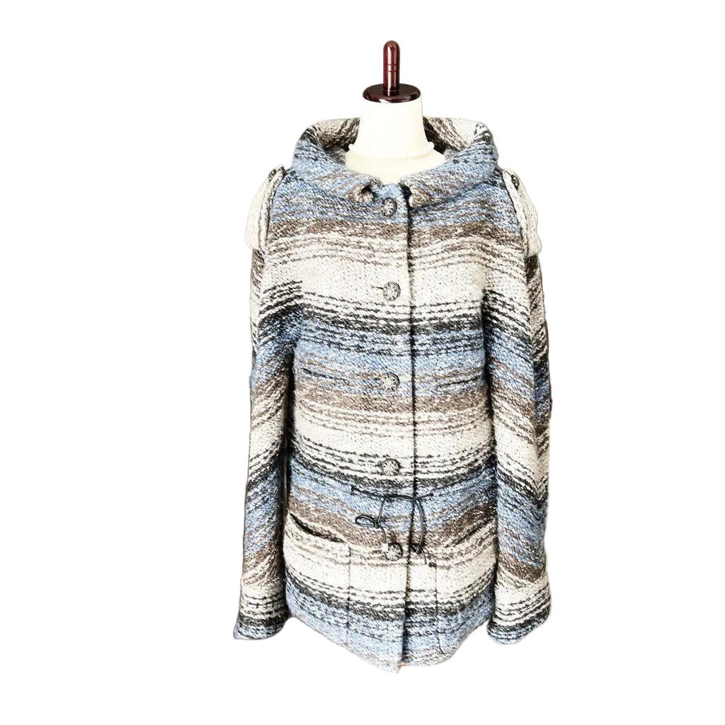 CHANEL Gripoix Duffle Coat Tweed Bijou