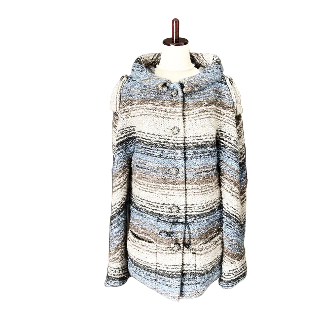 CHANEL Gripoix Duffle Coat Tweed Bijou