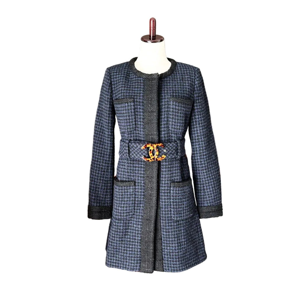 CHANEL Tortoiseshell Pattern COCO Jacket Coat One-Piece