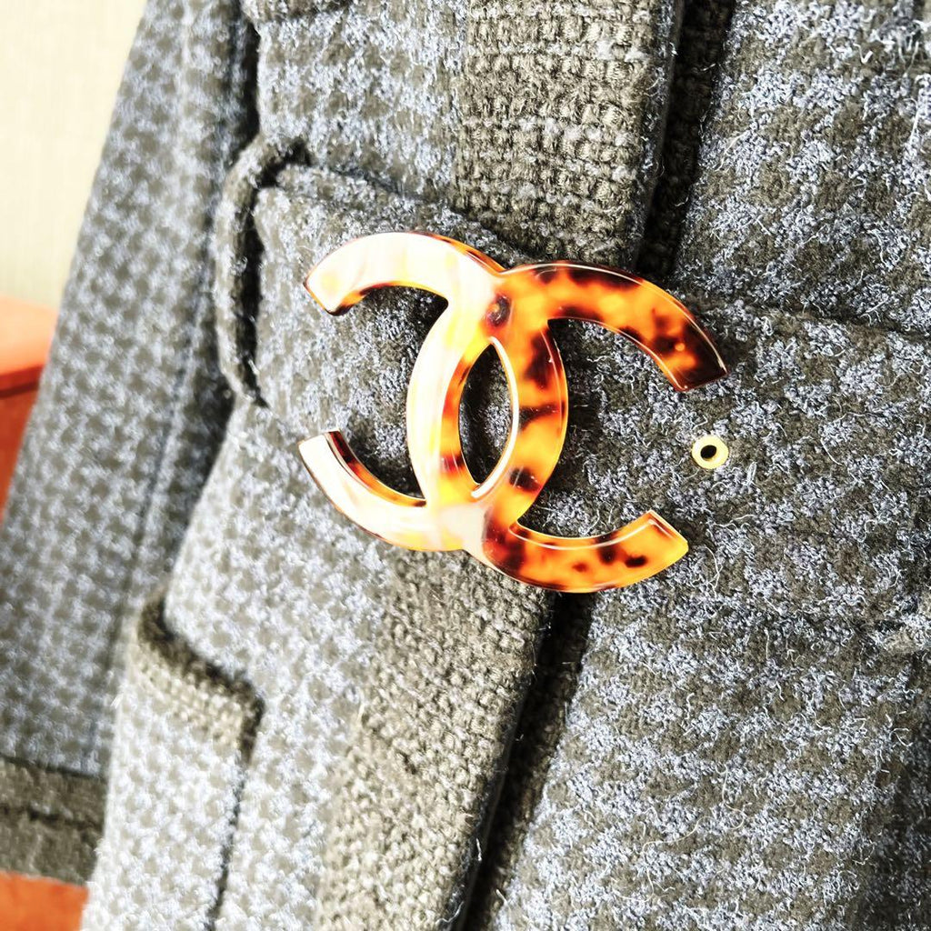 CHANEL Tortoiseshell Pattern COCO Jacket Coat One-Piece