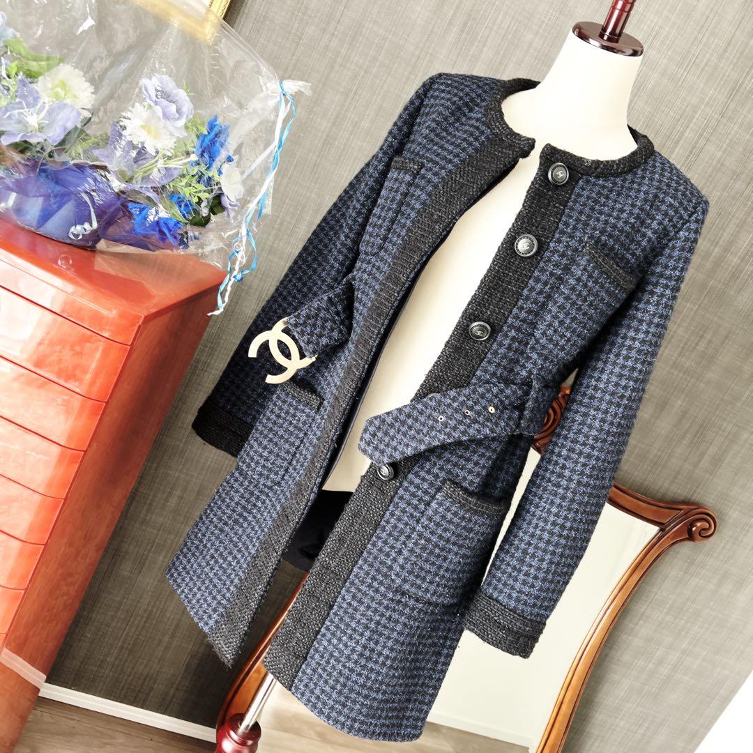 CHANEL Tortoiseshell Pattern COCO Jacket Coat One-Piece