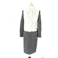 CHANEL Tweed Lame Clear Check Button Suit Jacket & Skirt