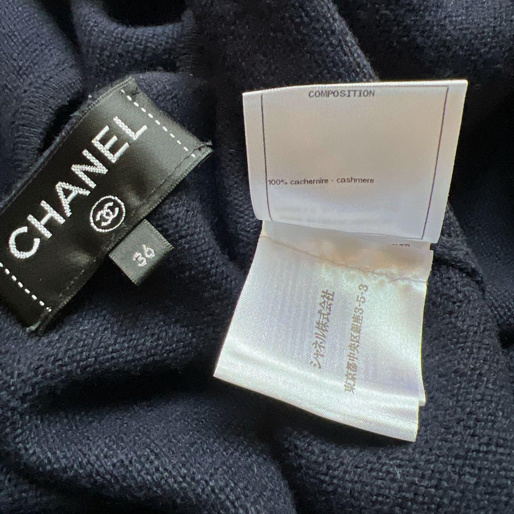 CHANEL Cashmere 100% Bicolor Knit Flare Coat