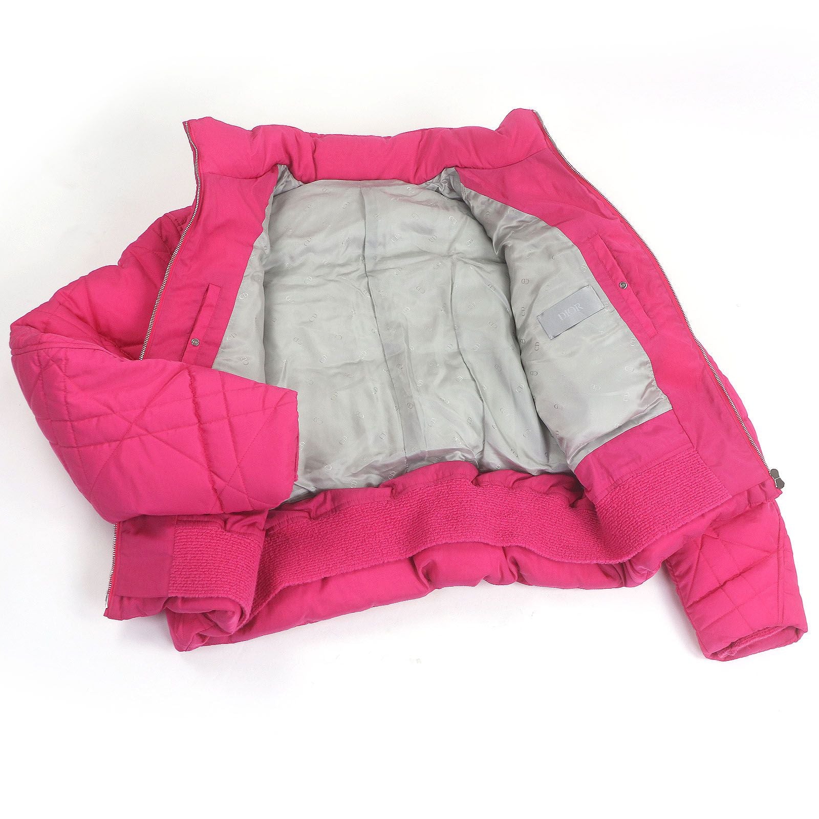 DIOR HOMME x ERL Cannage Logo Patch Padded Puffer Jacket Pink Size 48