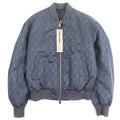 DIOR HOMME CD Diamond Double Zip Bomber Jacket Blue Grey Size 50 Made in Italy