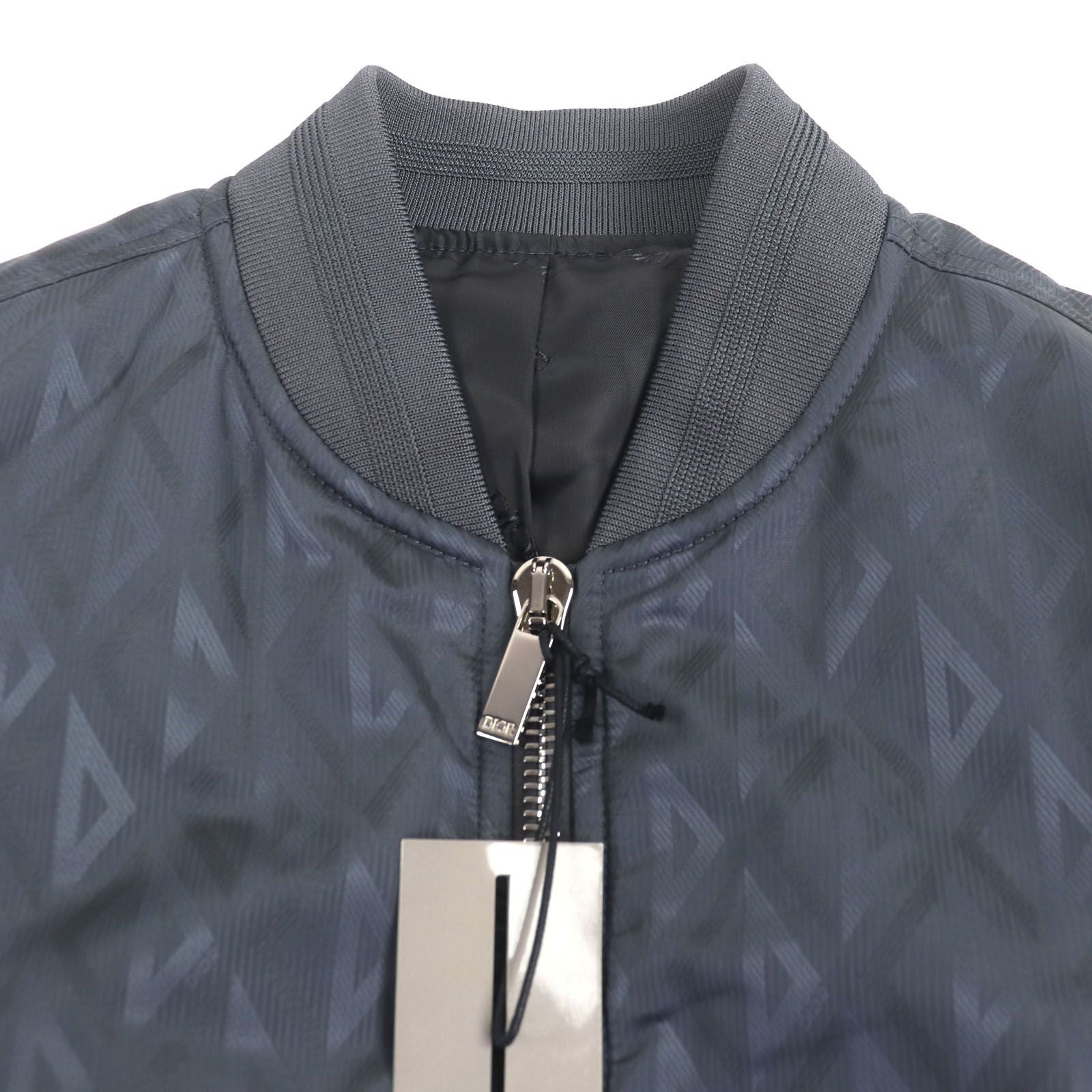 DIOR HOMME CD Diamond Double Zip Bomber Jacket Blue Grey Size 50 Made in Italy