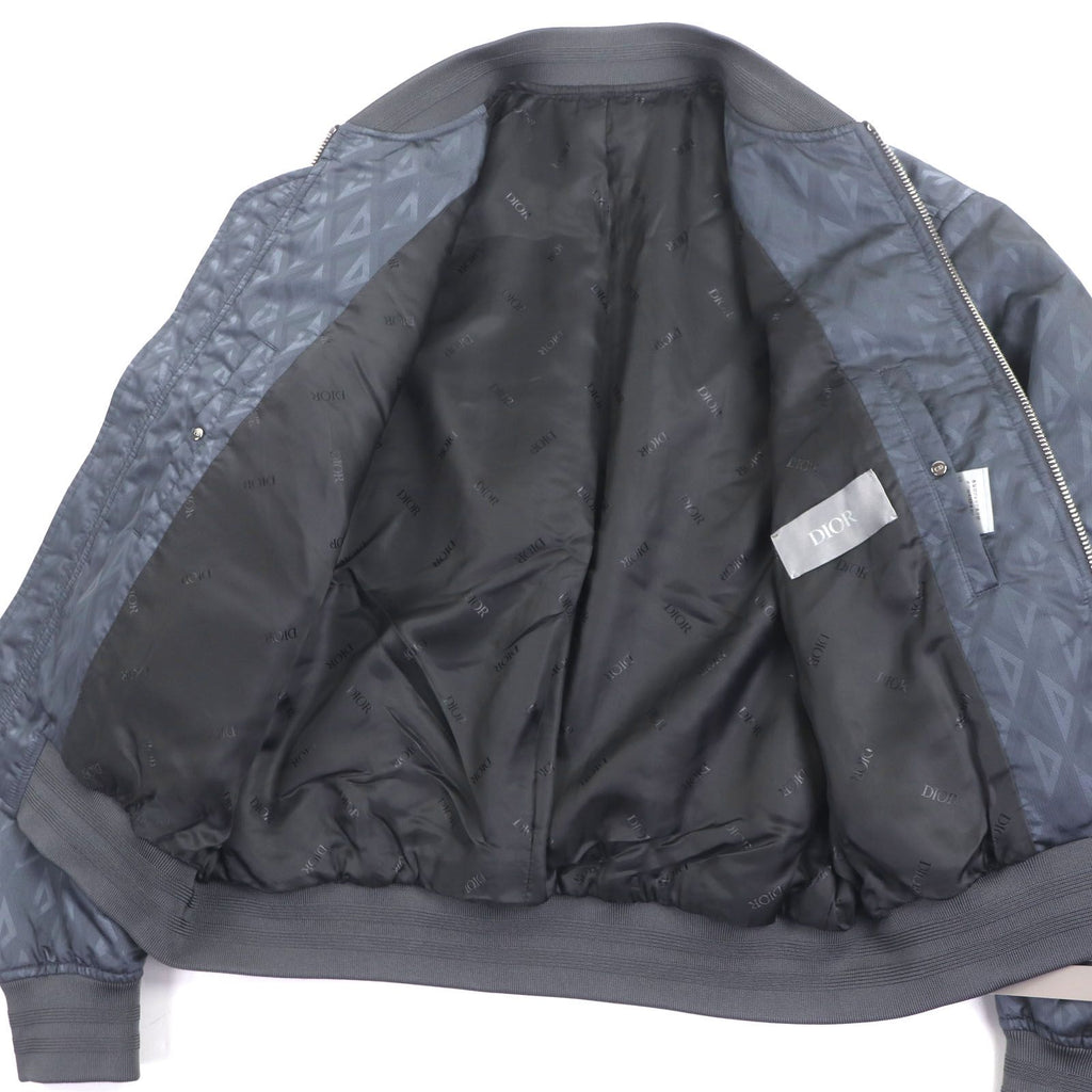 DIOR HOMME CD Diamond Double Zip Bomber Jacket Blue Grey Size 50 Made in Italy