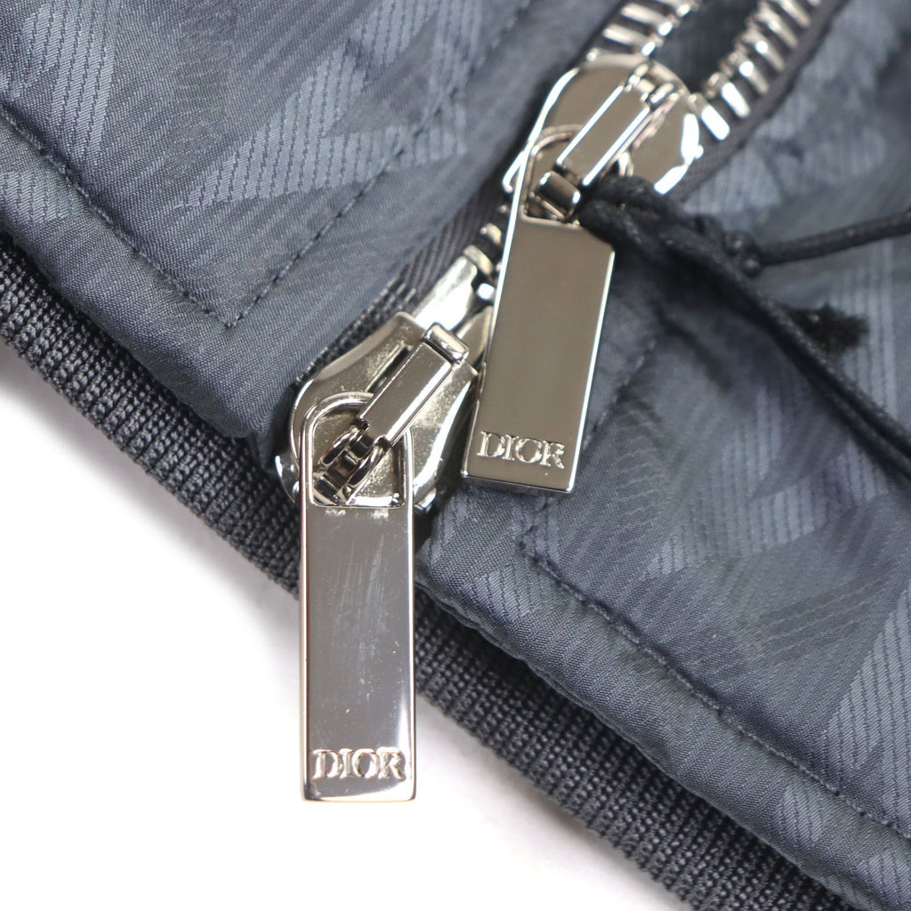 DIOR HOMME CD Diamond Double Zip Bomber Jacket Blue Grey Size 50 Made in Italy