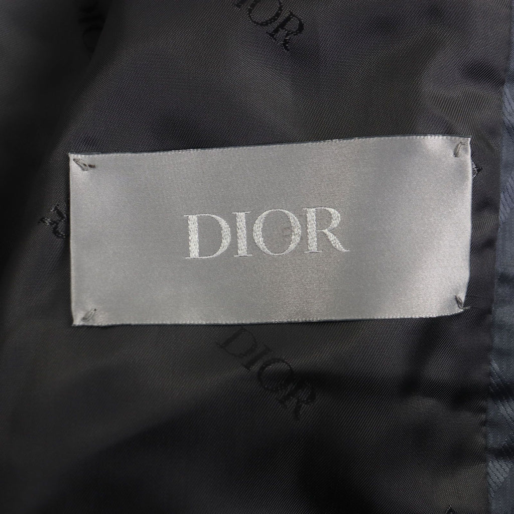 DIOR HOMME CD Diamond Double Zip Bomber Jacket Blue Grey Size 50 Made in Italy